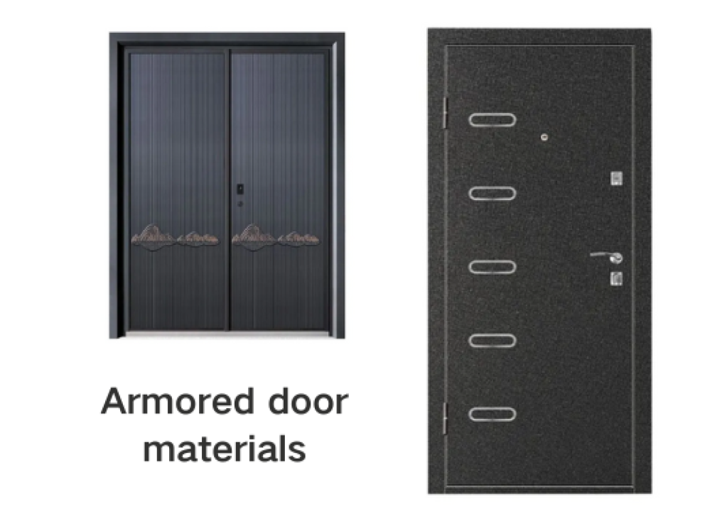 What materials are used to make armored doors